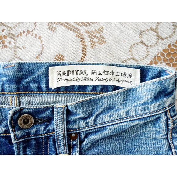 Kapital Japan Stonewash Denim Floral Bird Embroidered Jeans 28 est 25 - Picture 6 of 15